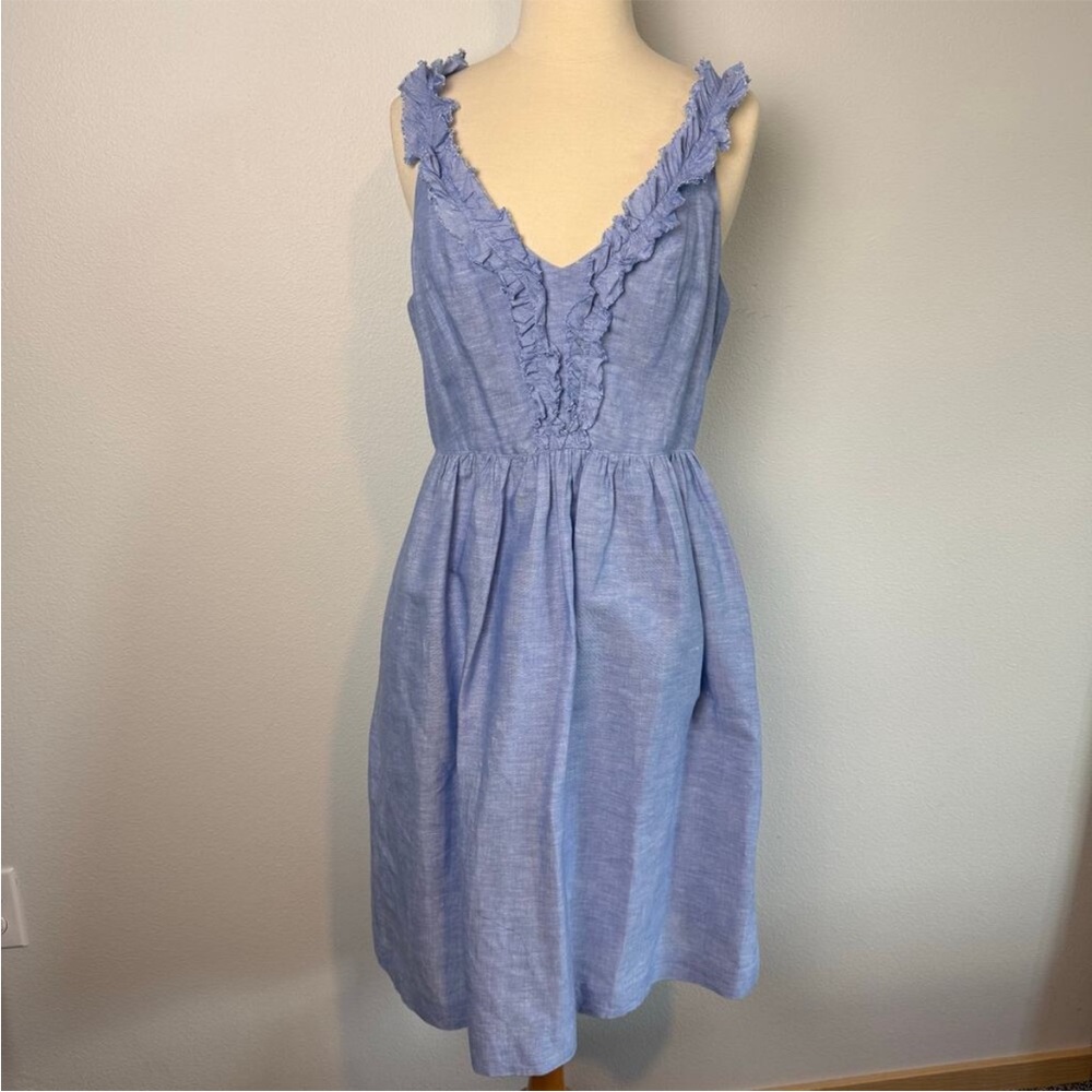 Banana Republic Blue Sleeveless V-Neck Sundress
